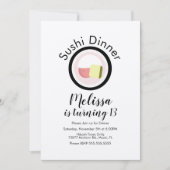 Invitation Sushi Roll Saumon Ado Anniversaire Restaurant Kraf (Devant)