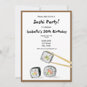 Invitation Sushi Rolls Avec Chopstick Party (Devant)