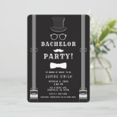 Invitation Suspenders de garçon de bachelor hipster pour homm (Debout devant)