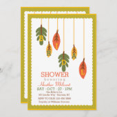 Invitation Suspendre l'invitation des Feuilles (Devant / Derrière)