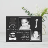 Invitation Suspendre un Hipster petit homme 1er anniversaire (Debout devant)