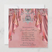 Invitation Suspension de fête Rose Corail Argenté (Dos)