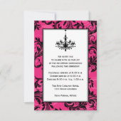 Invitation Suspension Rose Noir Blanc Rouleaux Mariage Insert (Devant)