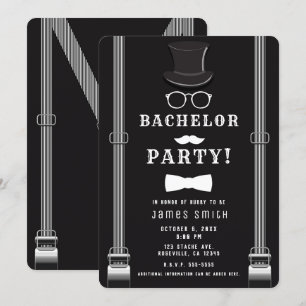 Invitation Suspentes de hipster pour enterrement de vie de ga