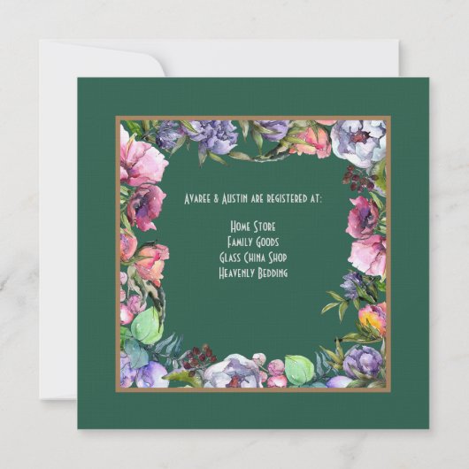 Invitation Sutherland Ancien et Fleurs Douche (Dos)