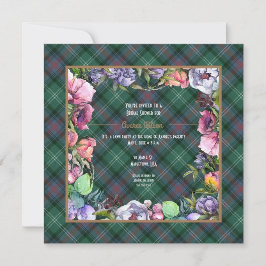 Invitation Sutherland Old Ancient et Fleurs sous la pluie (Devant)