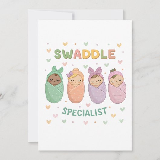 Invitation Swaddle Specialist Cute Baby Illustration (Devant)