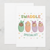 Invitation Swaddle Specialist Cute Baby Illustration (Devant / Derrière)