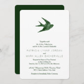 Invitation Swallow (Style Letterpress) (Devant / Derrière)