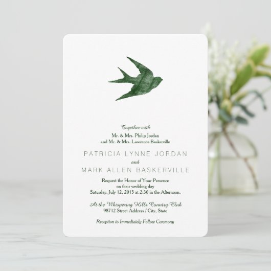 Invitation Swallow (Style Letterpress) (Debout devant)