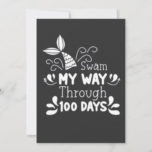 Invitation Swam My Way Thru 100 jours d'école (Devant)