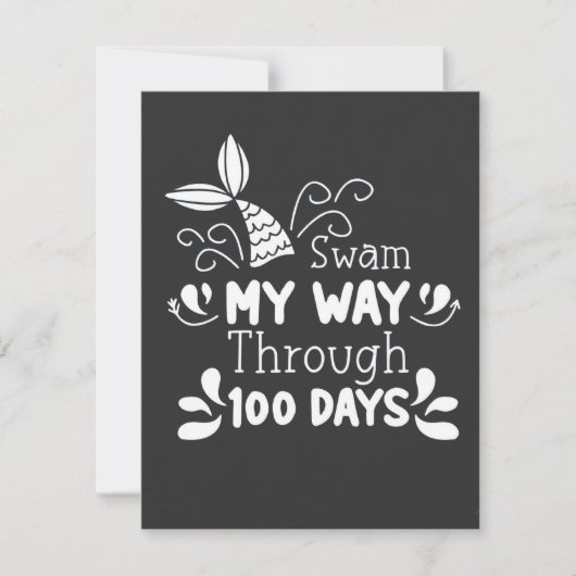 Invitation Swam My Way Thru 100 jours d'école (Devant)