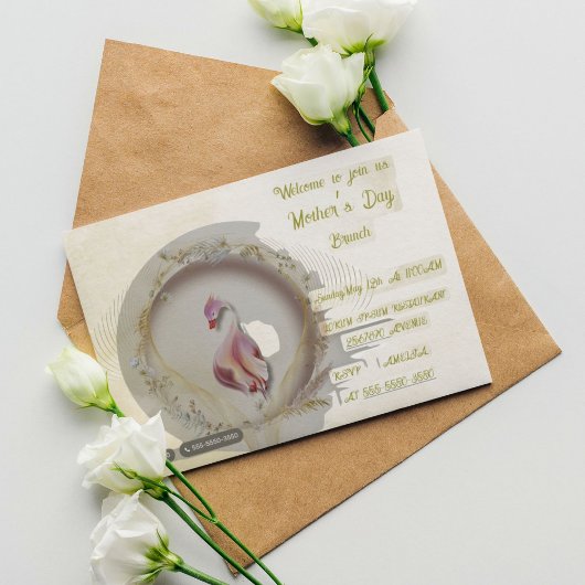 Invitation Swan chic parti MÈRE