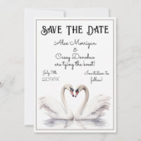 Swan Couple Enregistrer La Date