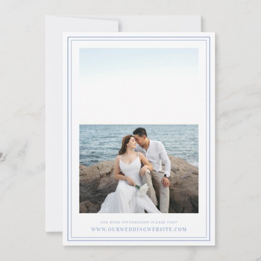 Invitation Swan Crest Monogram Coastal Blue Wedding (Dos)