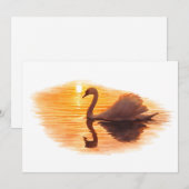 Invitation Swan Gliding at Sunset (Devant / Derrière)