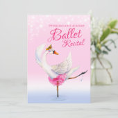 Invitation Swan lake rose ballet danse récital (Debout devant)