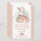 Invitation Swan Princess Anniversaire (Devant / Derrière)