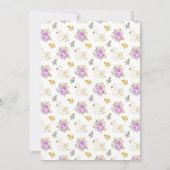 Invitation Swan Purple et Gold Roses fête d'anniversaire (Dos)