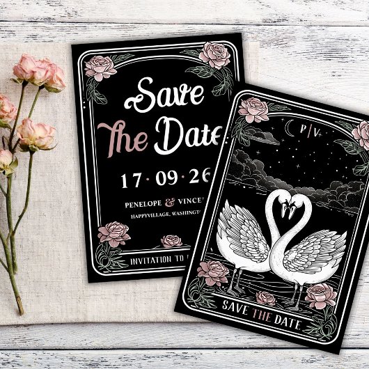 Invitation Swan Song Wedding Enregistrer la date