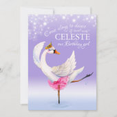 Invitation Swan sur ballet lac 1er anniversaire violet invita (Devant)
