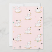 Invitation Swan, Tiara, Étoiles, Baby shower Princesse (Dos)