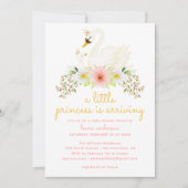 Invitation Swan - Une petite princesse arrive - Baby shower (Devant)