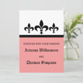 Invitation Swanky Fleur De Lis, Rose (Debout devant)