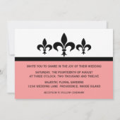 Invitation Swanky Fleur De Lis, Rose (Dos)