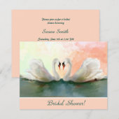 Invitation Swans au coucher du soleil Custom Bridal Douche In (Devant / Derrière)