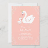 Invitation Swans Baby shower Oiseau avec héritier (Devant)