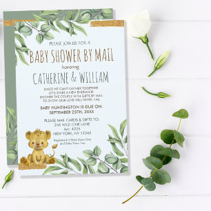 Invitation Sweari Jungle Lion Baby shower Par Mail
