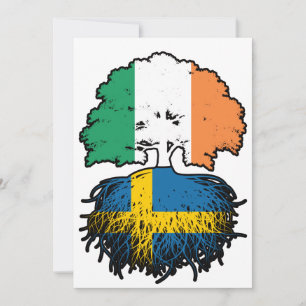 Invitation Sweden Irish Ireland Tree Roots Flag