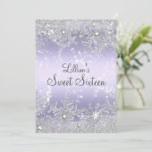 Invitation Sweet16 Fléau de neige Diamant Purple Winter Wonde (Debout devant)