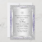 Invitation Sweet16 Fléau de neige Diamant Purple Winter Wonde (Dos)
