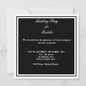 Invitation Sweet 13 13e anniversaire Vache zébrée rose noir b (Dos)