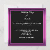 Invitation Sweet 13 13e anniversaire Zebra Cow Rose Noir (Dos)