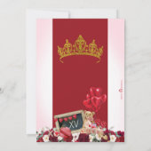 Invitation Sweet 15 Valentine's Day Rouge Anniversaire Quince (Dos)