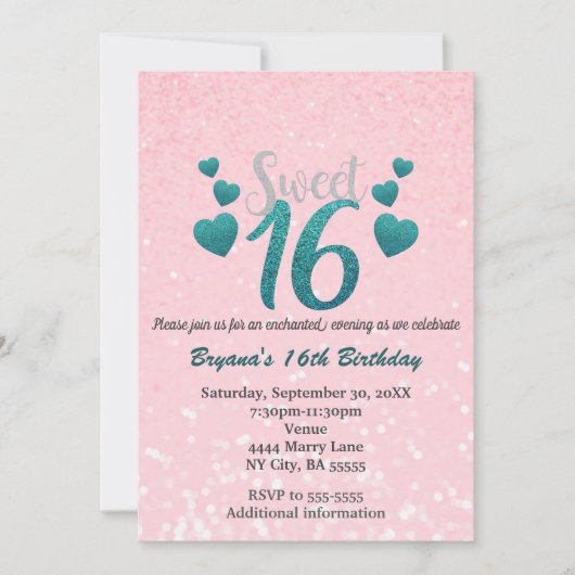 Invitation Sweet 16 (Devant)