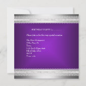 Invitation Sweet 16 16e anniversaire Bow Diamond argenté viol (Dos)