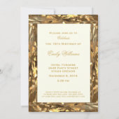 Invitation Sweet 16 16e Anniversaire Or Élégant (Dos)