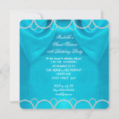 Invitation Sweet 16 16e Turquoise Blue Butterfly Pearl Party (Dos)