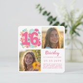 Invitation Sweet 16 16th Birthday Party Photo (Debout devant)