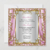 Invitation Sweet 16 16th Birthday Pink Gold Photo (Dos)