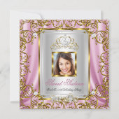 Invitation Sweet 16 16th Birthday Pink Gold Photo (Devant)