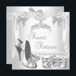 Invitation Sweet 16 16th Birthday Silver White<br><div class="desc">Sweet 16 Sweet sixteen16e Anniversaire Chaussures Purse Argent Blanc 16e Anniversaire Diamond Tiara Ado Invitation Anniversaire Fête ou changer d'âge ou d'événement! Élégant. Zizzago a créé ce design Copyright 2011</div>