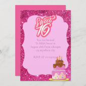 INVITATION SWEET 16 ANNIVERSAIRE (Devant / Derrière)