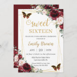 Invitation Sweet 16 Anniversaire Bourgogne Brousse Brousse Pa<br><div class="desc">Personnalisez cette belle invitation sweet sixteen 16ème anniversaire avec sa propre formulation facilement et rapidement,  appuyez simplement sur le bouton customiser pour réorganiser et formater le style et le placement du texte. Objets correspondants disponibles en magasin ! c) Le Happy Cat Studio</div>