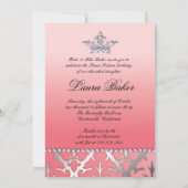 Invitation Sweet 16 Anniversaire Damask Baby shower Couronne (Dos)
