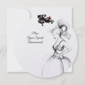 Invitation SWEET 16 ANNIVERSAIRE DE FÊTE MONOGRAM Rouge Black (Dos)